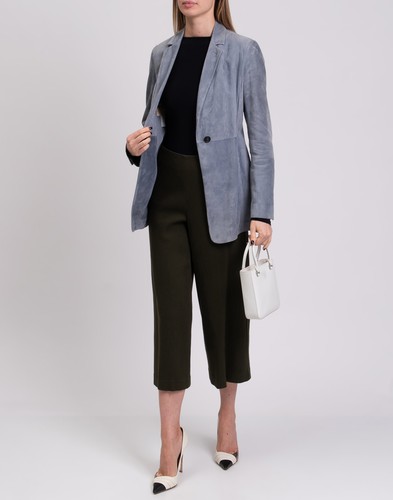 RRP €4590 BRUNELLO CUCINELLI Suede Leather Blazer Jacket IT42 US6 UK10 M Blue - Picture 2 of 10
