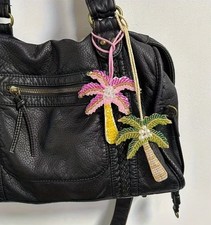 Bogg Bag Charm Rubber Beach Bag 1 PINK Palm Tree Charm Purse Charm 3.3 X 3.9 In