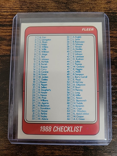 Tarjeta de la NBA Fleer Basketball #132 1988-89 lista de verificación casi nueva centrada limpia - Imagen 1 de 2