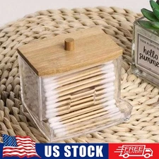Cotton Swab Holder Dispenser Cotton Swab Storage Box Clear Organizer .