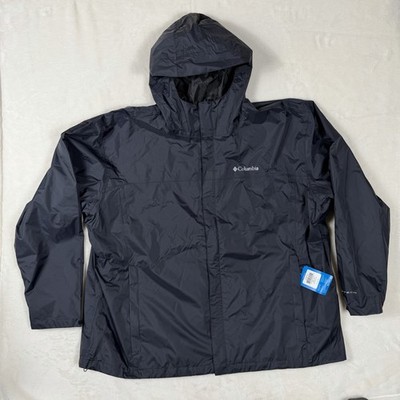 Columbia Watertight II Jacket Men s 3X Black Hooded Omni-tech Waterproof