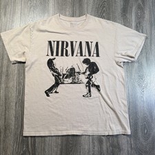 Nirvana Silhouette T-Shirt Size LARGE Beige B...