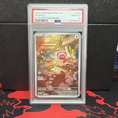 Pokemon Stufful 154/132 ME01: Mega Evolution EN Holo Illustration Rare PSA 10