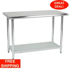 30" x 60" Adjustable Table Work Prep Undershelf Restaurant Stainless Steel