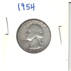 1954 WASHINGTON QUARTER 90% SILVER CIRCULATED