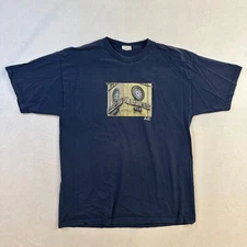Vintage Arizona Jean Company AJC Big Ben Graphic Shirt Navy Blue Mens Large