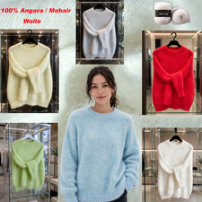 Damen Pullover 100% Mohair/Angora-Wolle flaus...