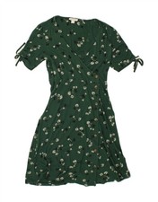MONSOON Womens Wrap Dress UK 10 Small Green Floral JQ02