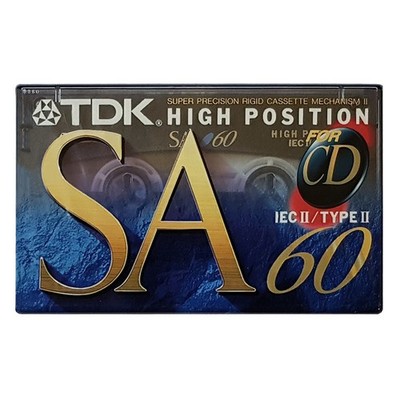 TDK SA60 IECII/TypeII (1994-97) chrome blank audio cassette tape