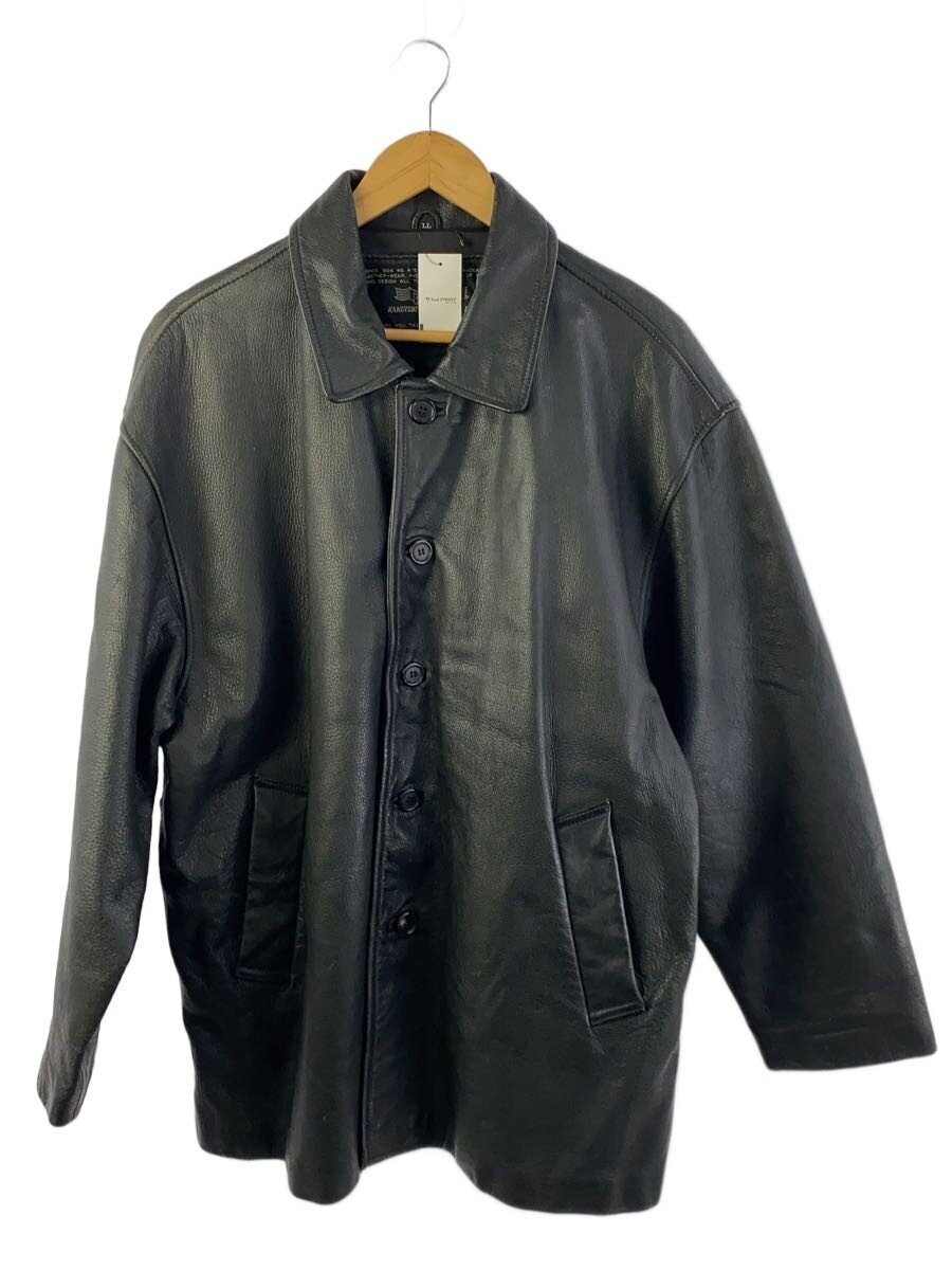Kakuishi/Leather Jacket Blouson/Ll/Cowhide/Blk 3404
