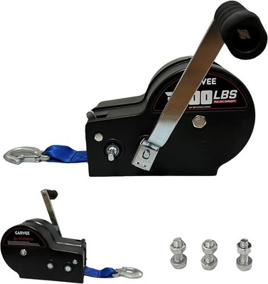 3500lbs Dual Gear Hand Winch Hand Crank Manual Boat ATV RV Trailer 33ft Cable