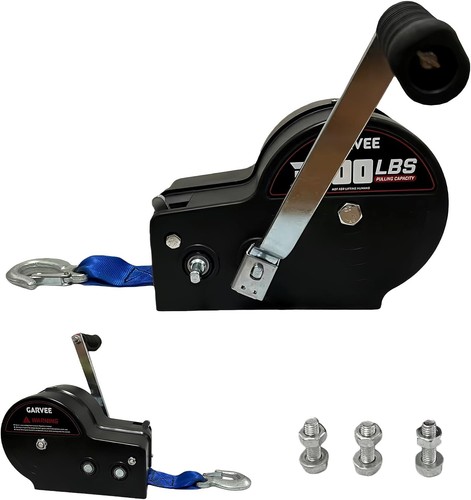 3500lbs Dual Gear Hand Winch Crank Manual Heavy Duty Boat ATV RV Trailer 33ft