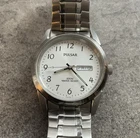 Vintage Men's PULSAR By Seiko Day/Date Silver Tone VJ33-X006 Stretch Band A3