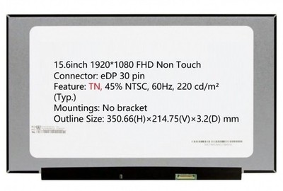 Pantalla Lcd For Computadora 15.6 Nv156fhm-n4s V8.0 30 Pin | Meses Sin Interés - Foto 2