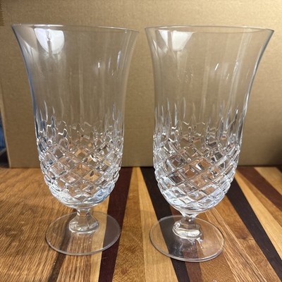 Lovely Pair Of KING RICHARD by Towle Crystal Iced Tea 7 1/8'' EUC