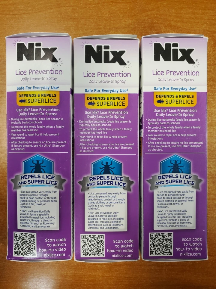 3 Pack: Nix Kids Lice Prevention Daily Leave-In Spray (Exp. 11/30/25) (0332)-D2 - Image 2 of 4