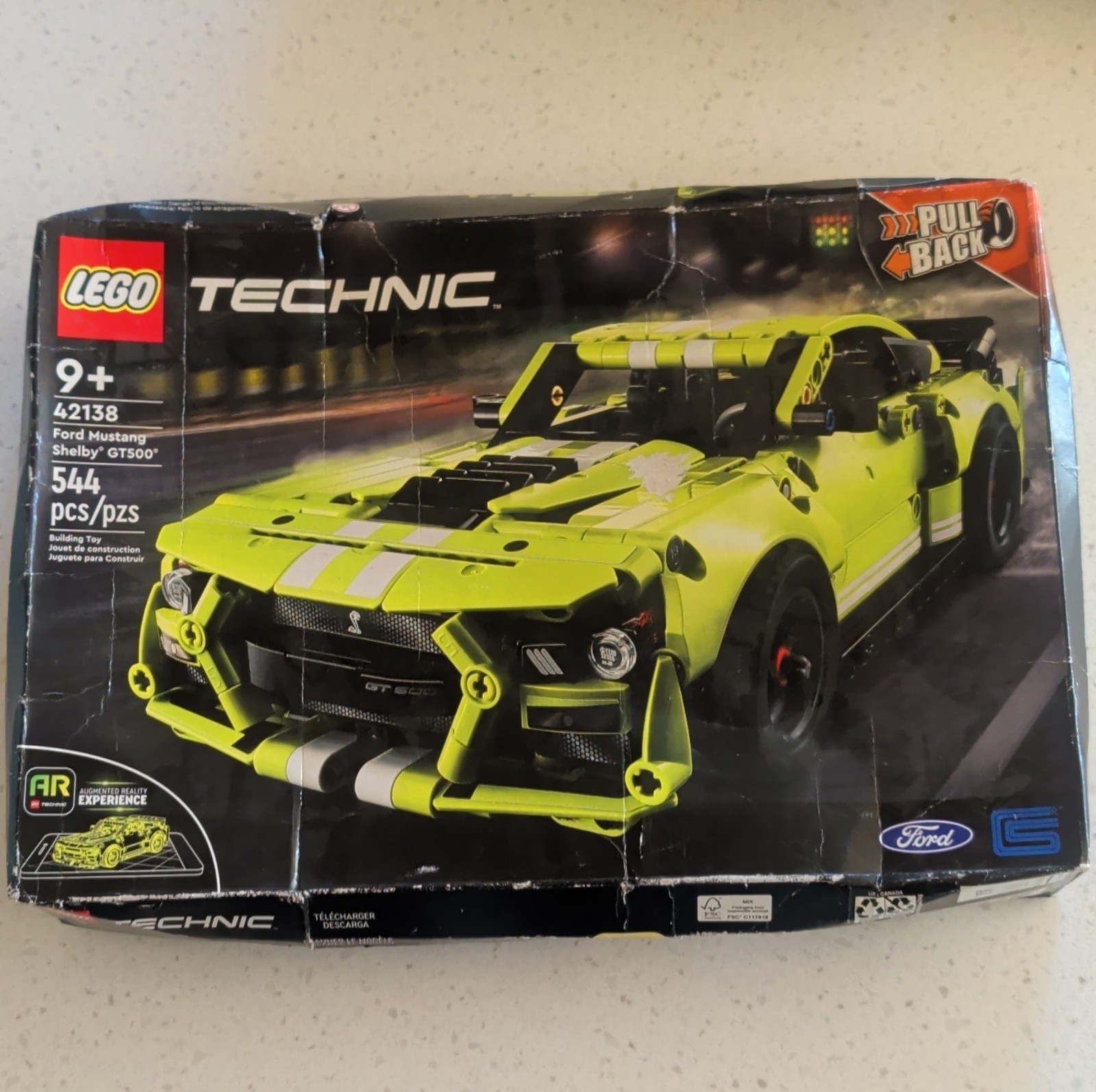 LEGO Technic Ford Mustang Shelby GT500 42138 Complete Set 544 Pieces Boxed