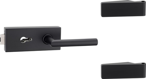 GlastüRbeschlag GlastüRschloss Set Mit Scharnier Pz Tiefschwarz 2-Teilig-image