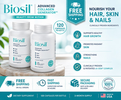 2 Pack BioSil Advanced Collagen Generator Capsules 120 Count Hair Skin Nails #4