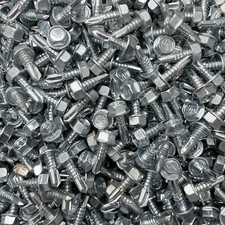 100 PCS - 1/4"x3/4" Hex Washer Head Unslot Zinc Sheet Metal Self-Drilling Screws