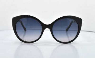 ROBERTO CAVALLI Womens Black 135 mm UV  Polarized Round sunglasses Roberto Cavalli MIRAM 914S-A 01B Black Round Blue Gradient  main image 4