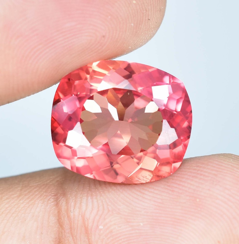 Pierre Gemme Naturelle Spinelle Vert Padparadscha 22.10 Carats - 17x13 Mm - Certifiée EGL