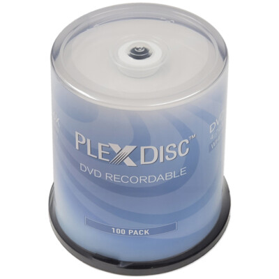 600 PC PlexDisc 16X 4.7 GB DVD-R White Inkjet Printable Disc Cake Box 632-215