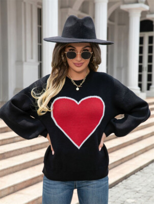 Dames Valentijnsdag Print Strik Sweatshirts, Lente Relaxed Fit