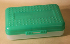 Spacemaker Pencil Box Bright Green Vintage 90's Plastic Storage Case Chipped 