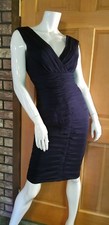 Cache Luxe 100 Silk Midnight Blue Dress Sz 4