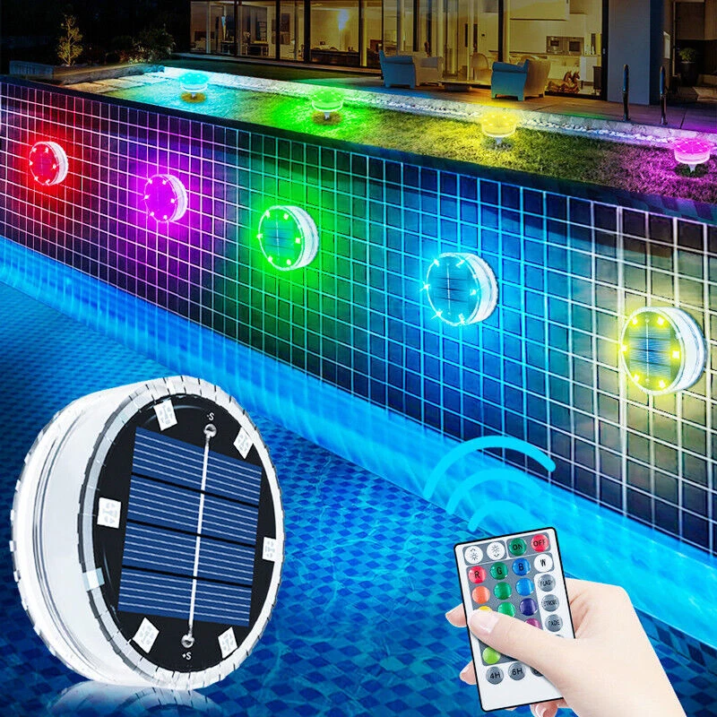 Solar Swimming Pool Light RGB LED Colorful Underwater Lighting