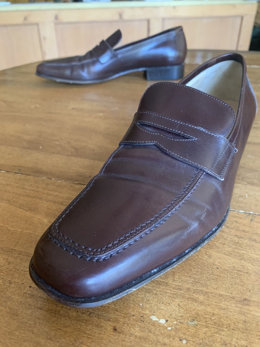 Men’s Salvatore Ferragamo Dark Brown Leather Silver Bit Slip-On Loafers 10.5D $790 Mens Ferragamo Metal Bit Leather Loafers Sz 10.5 D US  main image 2