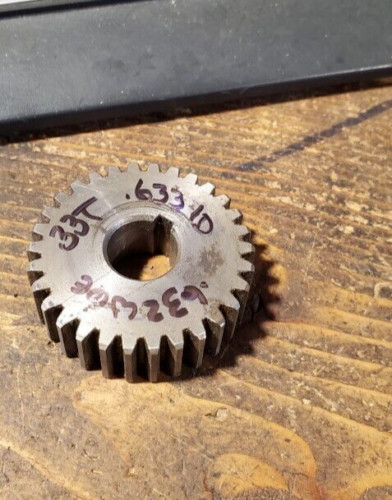 Metal Gear Lathe 33T  2" OD x .633" Thick .633" Bore Spur Gear Steampunk