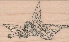 Angel Looking Down/Sm 1 3/4 x 2 1/2" Rubber Stamp, Angel Stamp