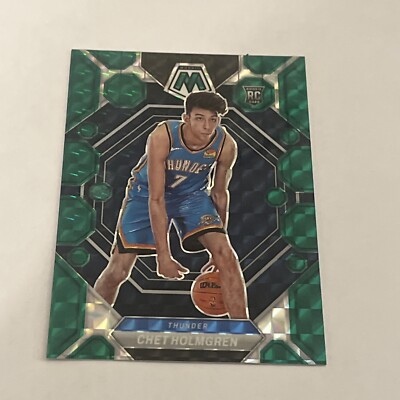 2022-23 Panini Mosaic Chet Holmgren RC Rookie Green Mosaic Thunder