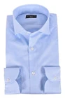 NEW handmade ANNA BARONE 200/2 cotton shirt 41  US 16 normal fit blue FRALBO