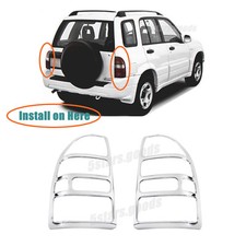 Chrome Rear Taillight Lamp Covers Trims For 1999-2003 Suzuki Grand Vitara Suv