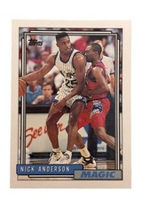 Excellent: Vintage 1992-93 topps Nick Anderson Orlando Magic Trading Card