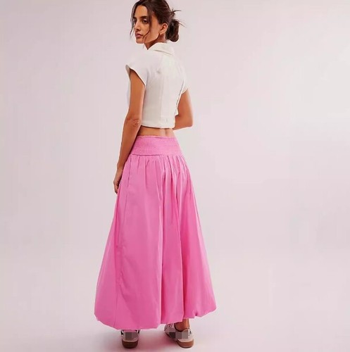 Womens Retro Casual Fashion Bubble Dress A-Line Dress Pleated Lantern Skirt New - Picture 7 of 19