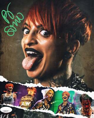 Ruby Soho Ruby Riott Funhouse metallic 8x10 JSA certed AEW photo signed autograp