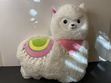 White Llama Stuffed Plush Animal Pillow Flat 16”
