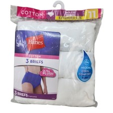 NEW Hanes 3 Pack Women  s Brief Underwear Ultra Plush Cool Wicking Cotton Tagless