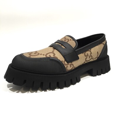 GUCCI SUPREME MACRO GG CANVAS LOAFERS -NEW UK
