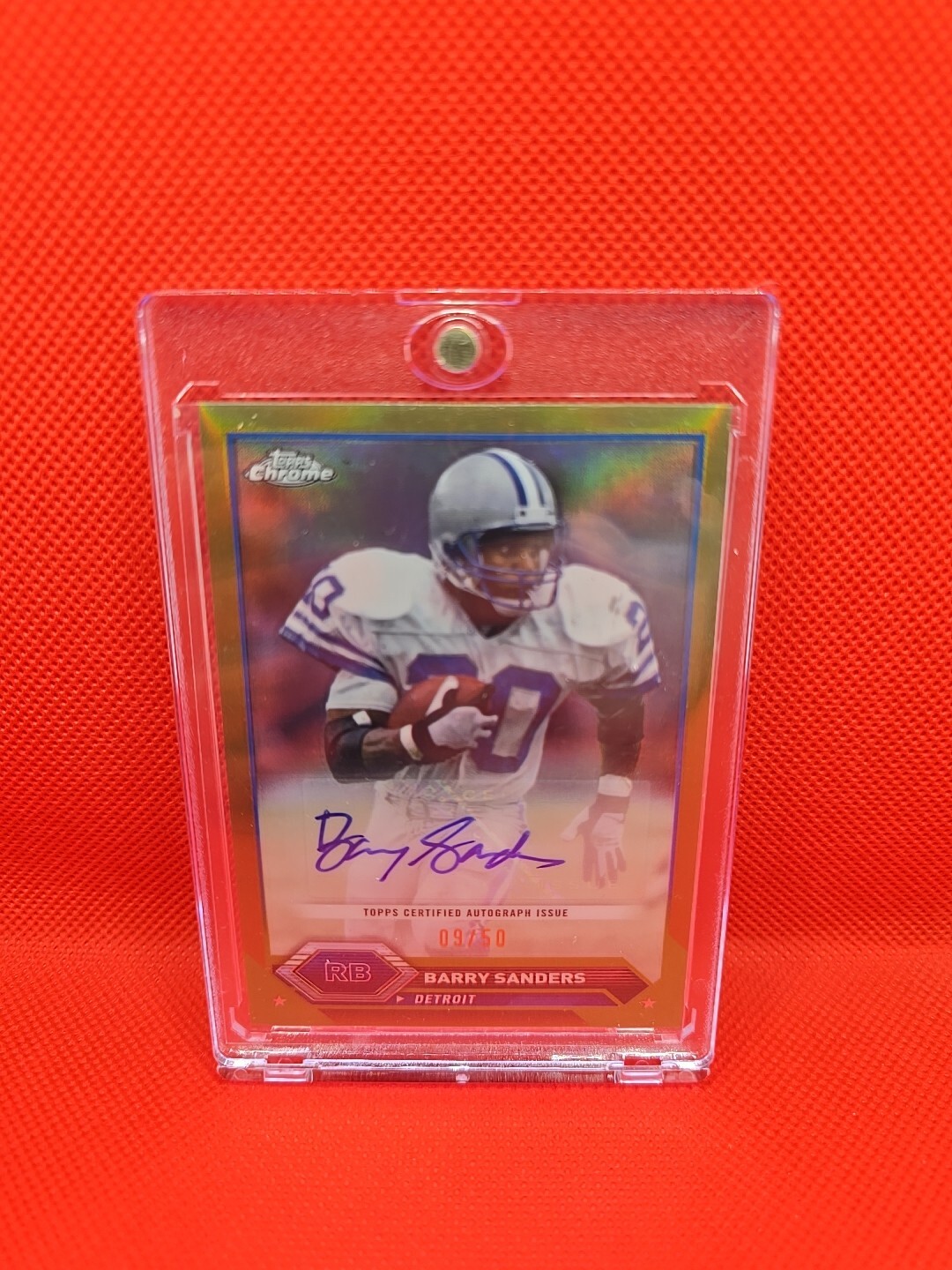 2023 Topps Composite Chrome Barry Sanders Gold Auto #09/50 TCA-BS Lions