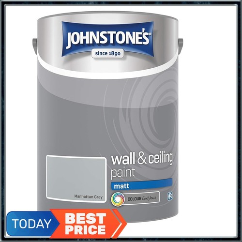 Johnstone'S Wall Ceiling Paint Manhattan Grey Matt Emulsion 12M2 per