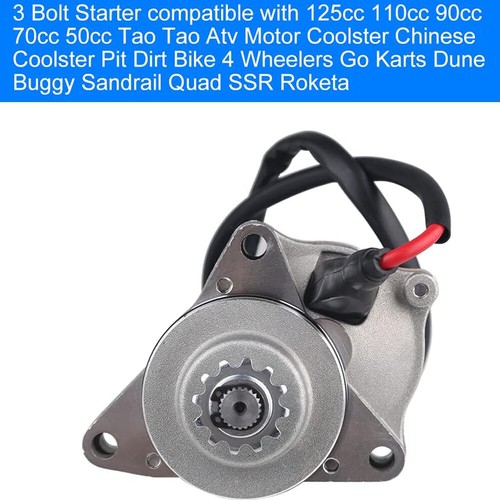 12 Zähne 12V 3 Bolzen Anlasser für 50cc 70cc 90cc 100cc 110cc 125cc Dirt Bikes - Bild 3 von 8