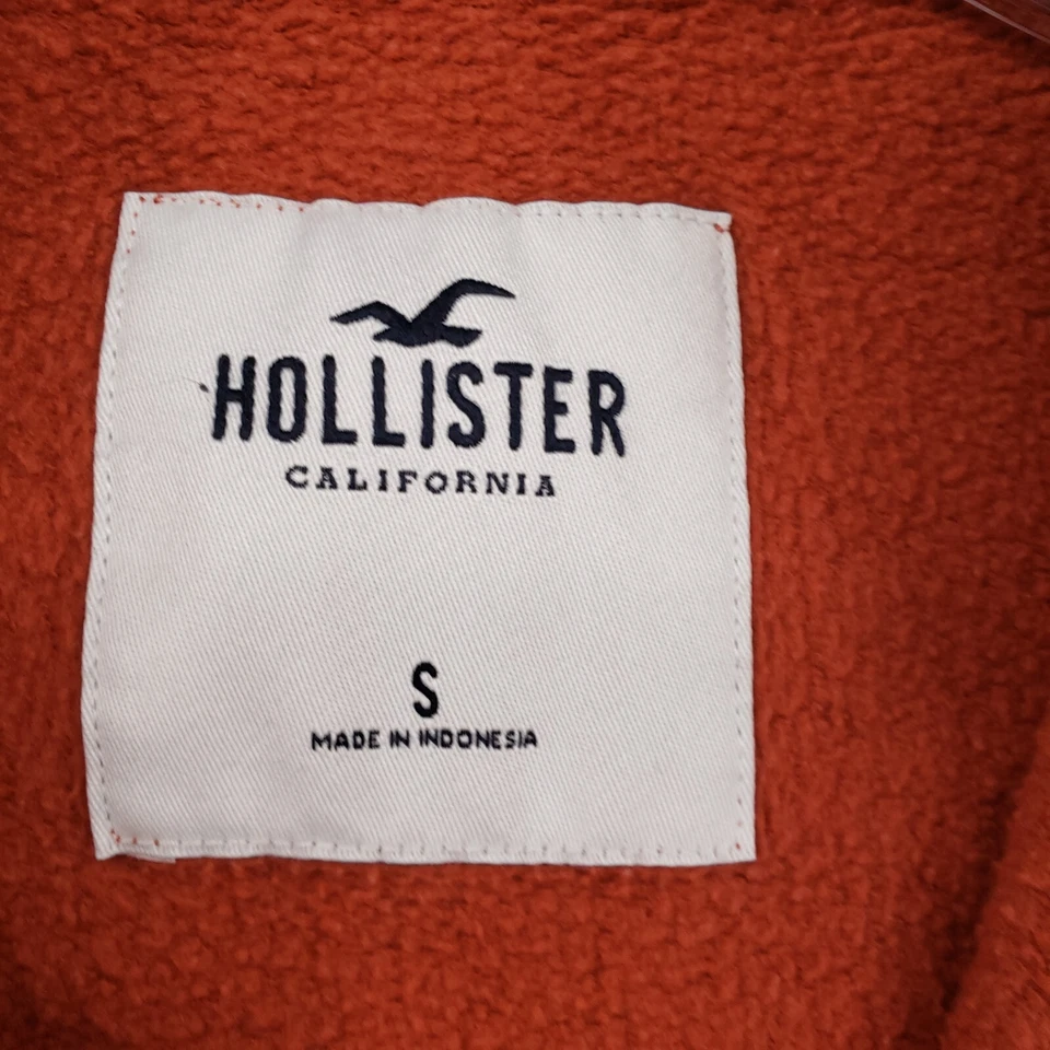 Moletom Hollister Feminino S Pequeno Laranja Pulôver Meio Zíper Color Block Externo - Imagem 3 de 4
