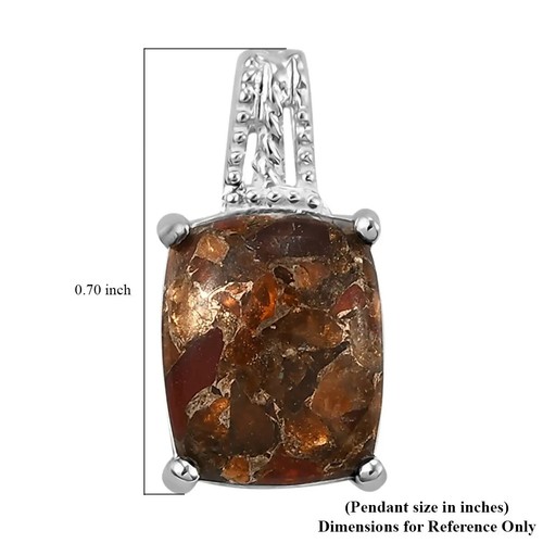 NEW Natural 4.35 ctw Matrix Fire Opal Pendant 925 Solid Sterling Silver 18mm AA1 - Picture 3 of 4
