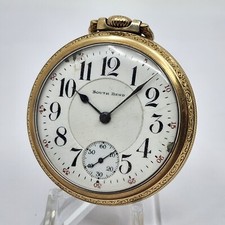 Antique 1922 South Bend Grade 227 21 Jewel Railroad 16s Pocket Watch GF