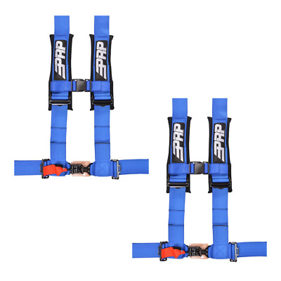 PRP 4.3 Blue 4-Point Adjustable 3'' Belt Harness Pair With Auto Style Latch
